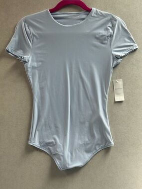 Abercrombie & Fitch Light Blue Short Sleeve Stretch Bodysuit